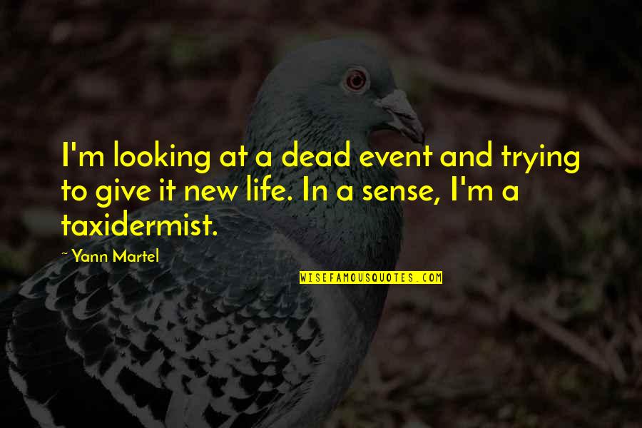 It's A New Life Quotes By Yann Martel: I'm looking at a dead event and trying