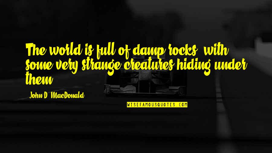 Its A Strange World Quotes By John D. MacDonald: The world is full of damp rocks, with