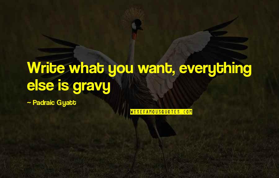 It's All Gravy Quotes By Padraic Gyatt: Write what you want, everything else is gravy