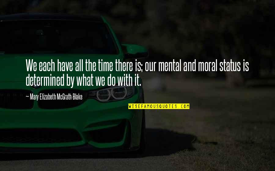 It's All Mental Quotes By Mary Elizabeth McGrath Blake: We each have all the time there is; It's All Mental Quotes By Mary Elizabeth McGrath Blake: We each have all the time there is;