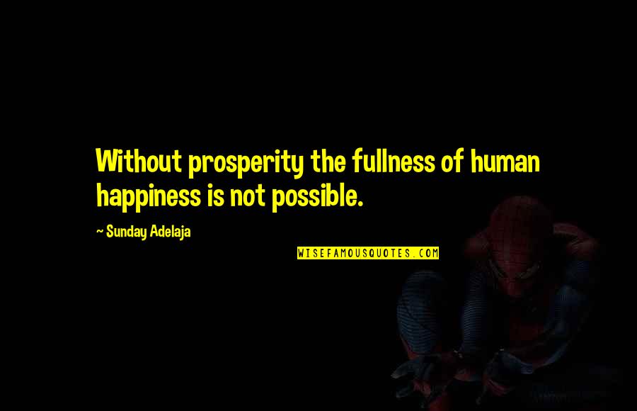Its Been A Tough Day Quotes By Sunday Adelaja: Without prosperity the fullness of human happiness is