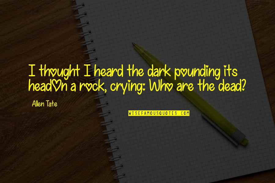 Its Dark Quotes By Allen Tate: I thought I heard the dark pounding its