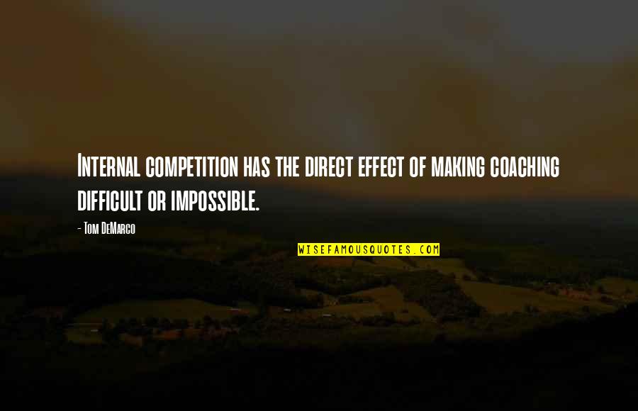 It's Difficult But Not Impossible Quotes By Tom DeMarco: Internal competition has the direct effect of making