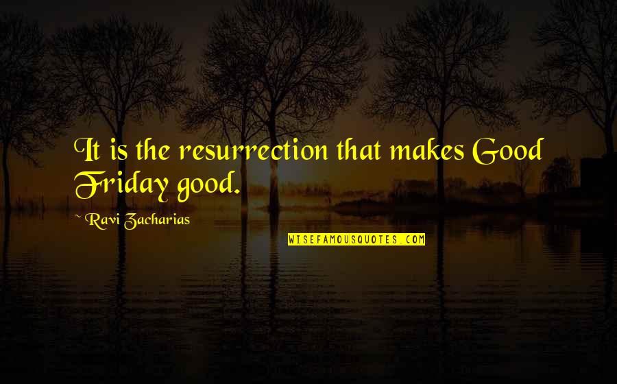It's Friday Quotes By Ravi Zacharias: It is the resurrection that makes Good Friday