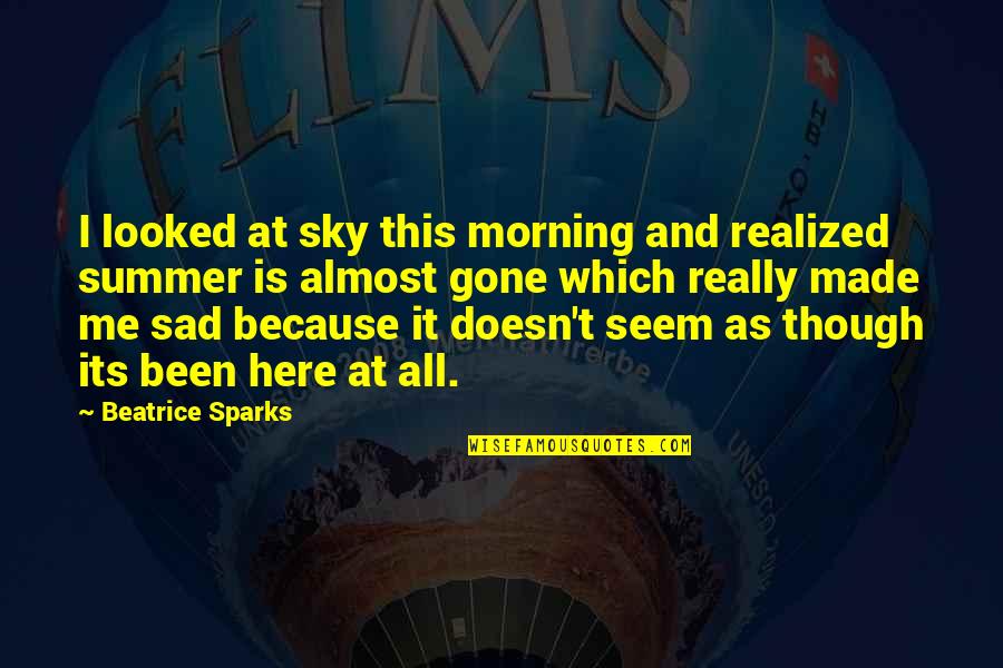 Its Gone Quotes By Beatrice Sparks: I looked at sky this morning and realized
