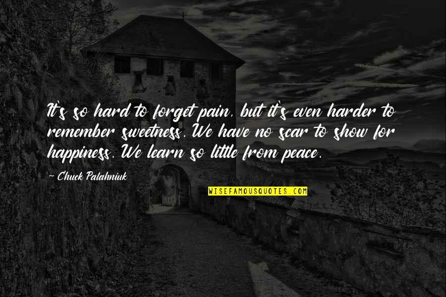 It's Hard To Forget Quotes By Chuck Palahniuk: It's so hard to forget pain, but it's