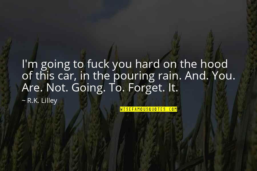 It's Hard To Forget Quotes By R.K. Lilley: I'm going to fuck you hard on the