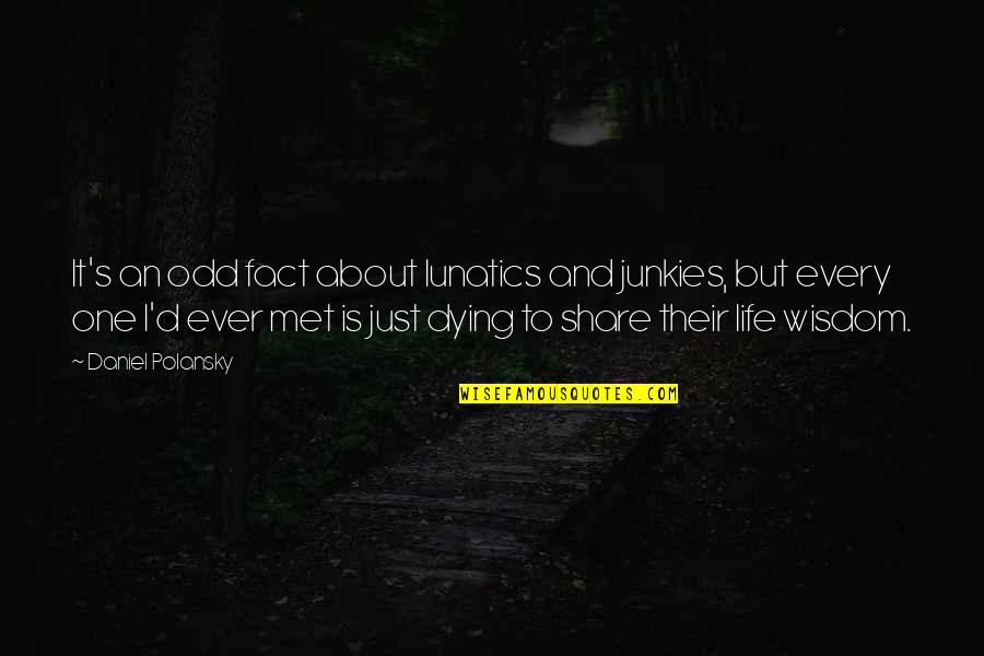 It's Just Life Quotes By Daniel Polansky: It's an odd fact about lunatics and junkies, It's Just Life Quotes By Daniel Polansky: It's an odd fact about lunatics and junkies,