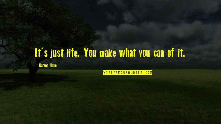 It's Just Life Quotes By Karina Halle: It's just life. You make what you can