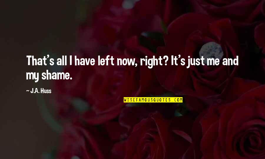 It's Just Me Now Quotes By J.A. Huss: That's all I have left now, right? It's