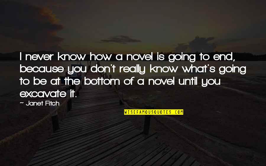 It's Never The End Quotes By Janet Fitch: I never know how a novel is going