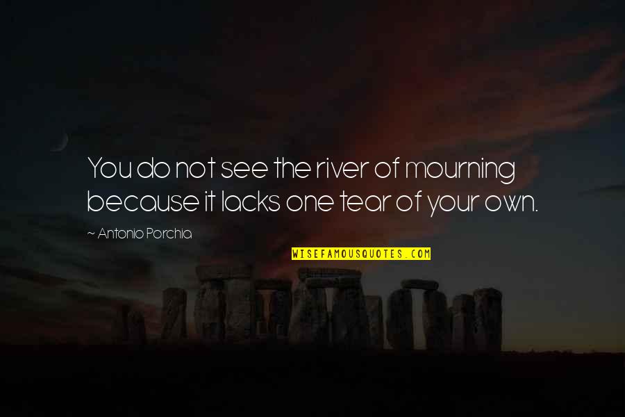 It's Not Because Of You Quotes By Antonio Porchia: You do not see the river of mourning