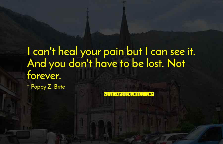 It's Not Forever Quotes By Poppy Z. Brite: I can't heal your pain but I can