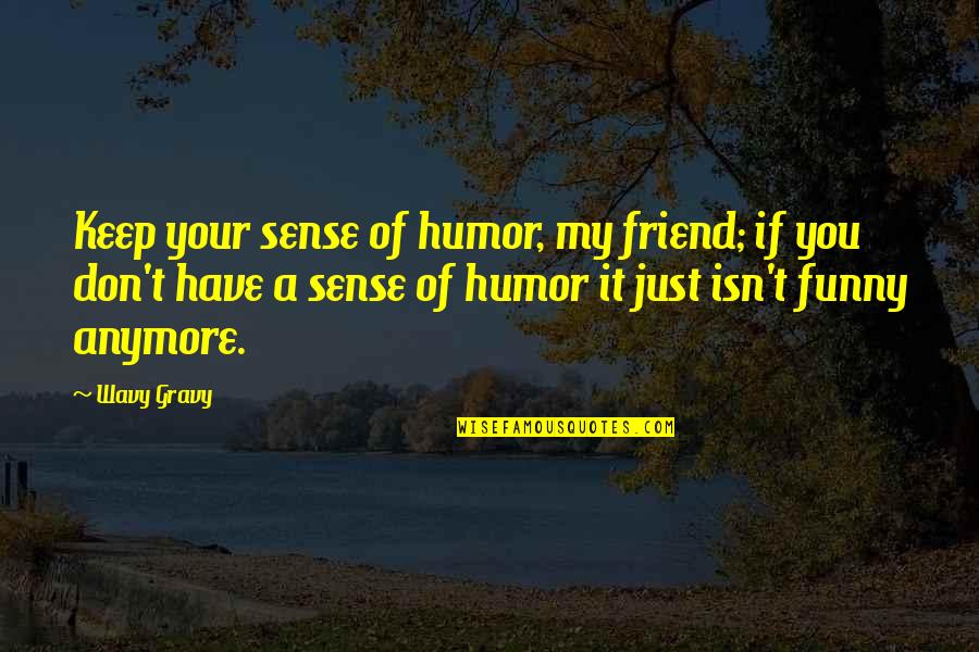 It's Not Funny Anymore Quotes By Wavy Gravy: Keep your sense of humor, my friend; if