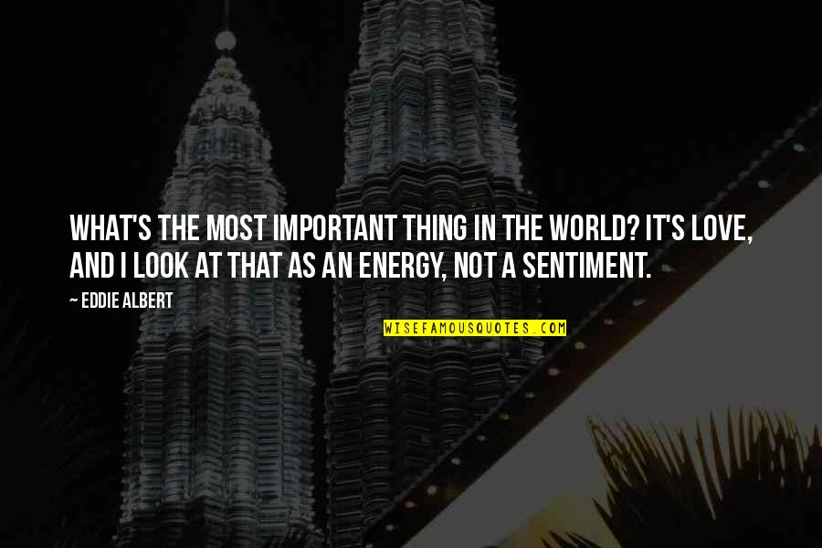 It's Not Important Quotes By Eddie Albert: What's the most important thing in the world?