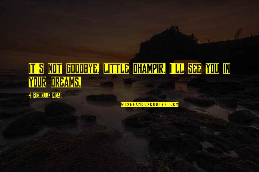 It's Not Really Goodbye Quotes By Richelle Mead: It's not goodbye, little dhampir. I'll see you It's Not Really Goodbye Quotes By Richelle Mead: It's not goodbye, little dhampir. I'll see you