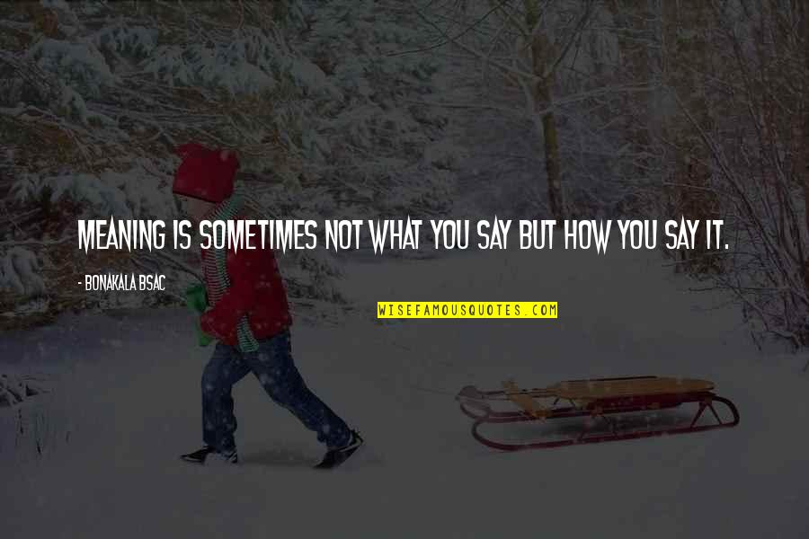 It's Not What You Say Quotes By Bonakala Bsac: Meaning is sometimes not what you say but