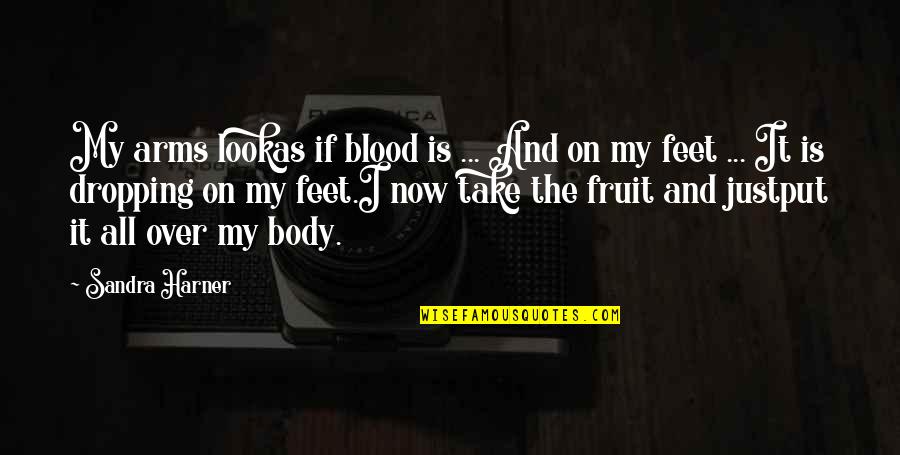 It's Over Now Quotes By Sandra Harner: My arms lookas if blood is ... And It's Over Now Quotes By Sandra Harner: My arms lookas if blood is ... And