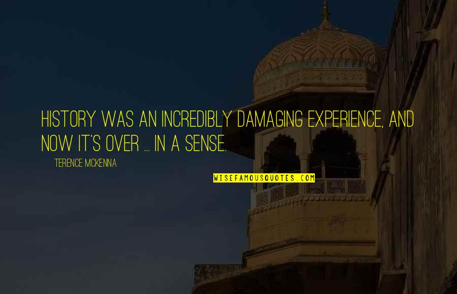 It's Over Now Quotes By Terence McKenna: History was an incredibly damaging experience, and now