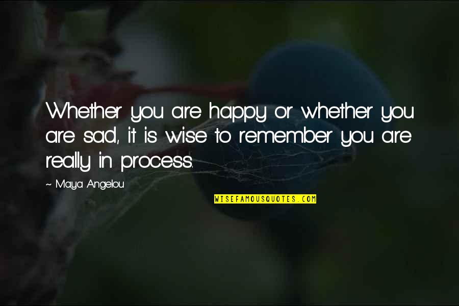 It's Really Sad Quotes By Maya Angelou: Whether you are happy or whether you are