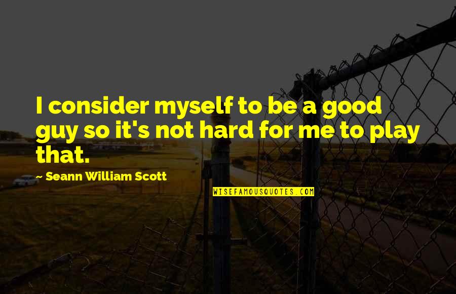 It's So Hard Quotes By Seann William Scott: I consider myself to be a good guy