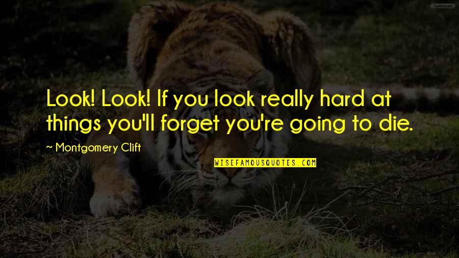 It's So Hard To Forget You Quotes By Montgomery Clift: Look! Look! If you look really hard at