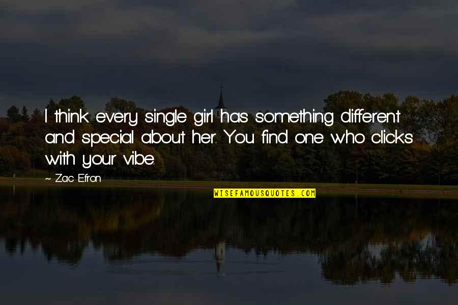 Its Something About You Girl Quotes By Zac Efron: I think every single girl has something different
