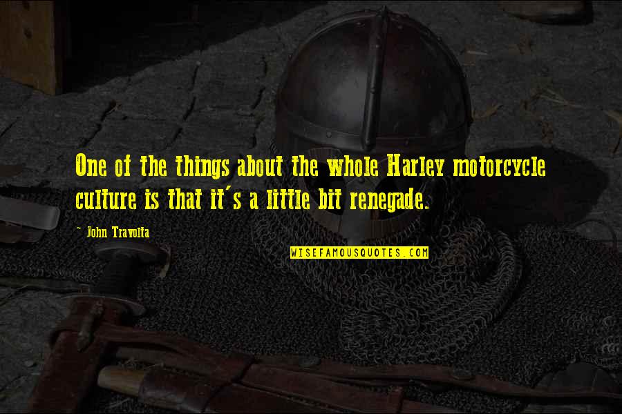 It's The Little Things Quotes By John Travolta: One of the things about the whole Harley