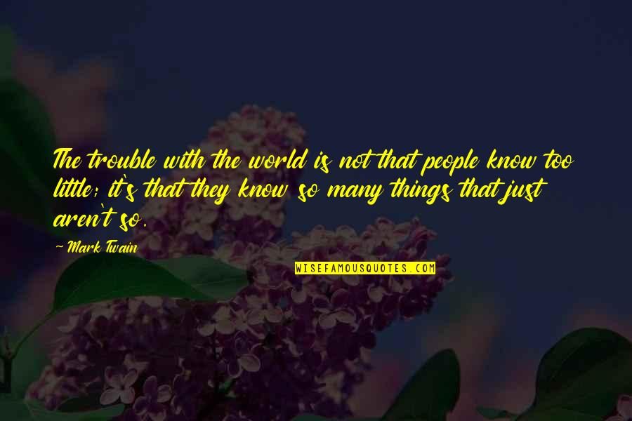 It's The Little Things Quotes By Mark Twain: The trouble with the world is not that