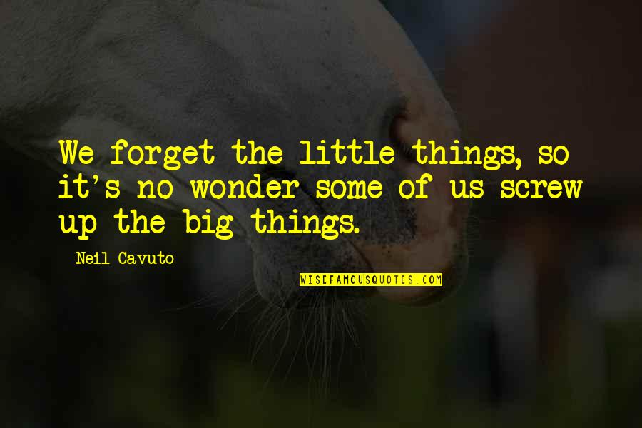 It's The Little Things Quotes By Neil Cavuto: We forget the little things, so it's no