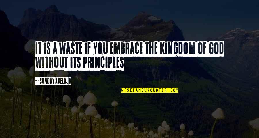 It's The Principle Quotes By Sunday Adelaja: It is a waste if you embrace the
