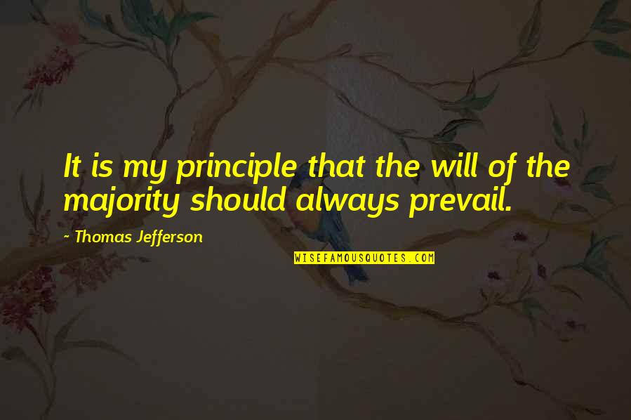 It's The Principle Quotes By Thomas Jefferson: It is my principle that the will of