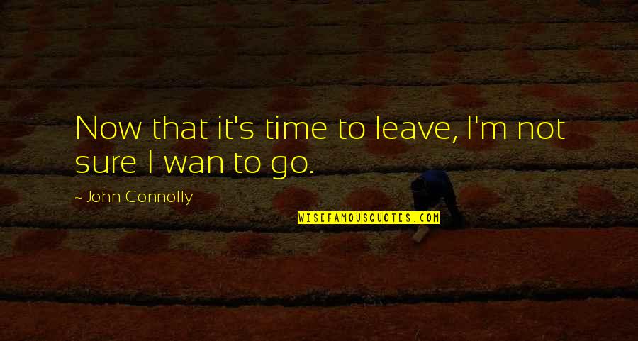 It's Time Now Quotes By John Connolly: Now that it's time to leave, I'm not