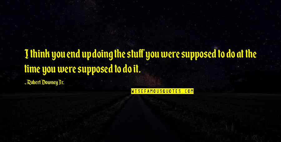 Its Time To Do You Quotes By Robert Downey Jr.: I think you end up doing the stuff