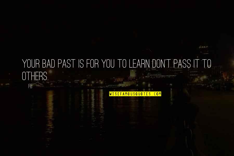 Its Time To Give Back Quotes By FB: Your bad past is for you to learn