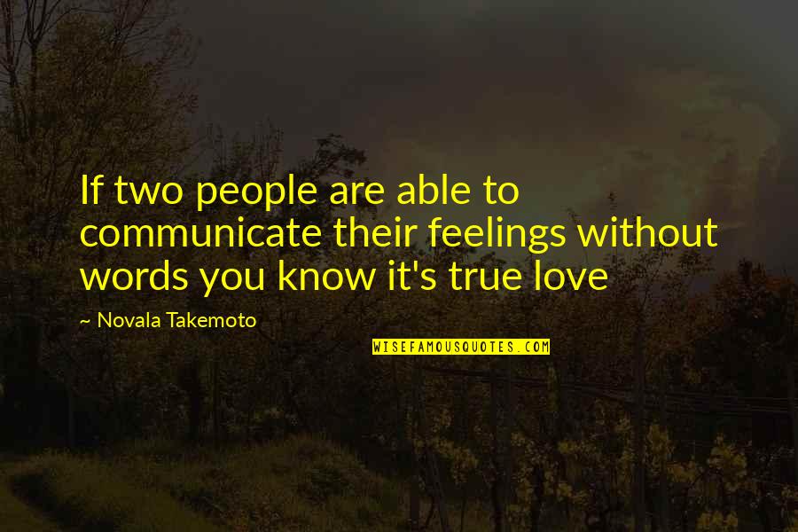 It's True Love Quotes By Novala Takemoto: If two people are able to communicate their