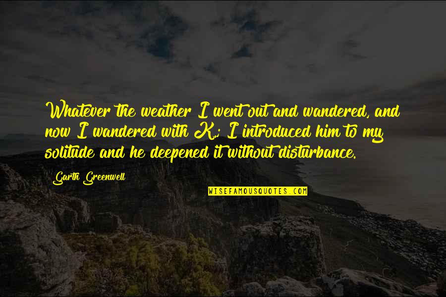 It's Whatever Now Quotes By Garth Greenwell: Whatever the weather I went out and wandered, It's Whatever Now Quotes By Garth Greenwell: Whatever the weather I went out and wandered,