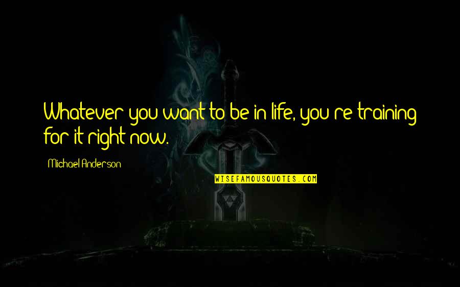 It's Whatever Now Quotes By Michael Anderson: Whatever you want to be in life, you're It's Whatever Now Quotes By Michael Anderson: Whatever you want to be in life, you're