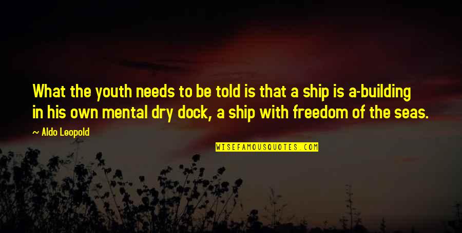 It's Your Ship Quotes By Aldo Leopold: What the youth needs to be told is