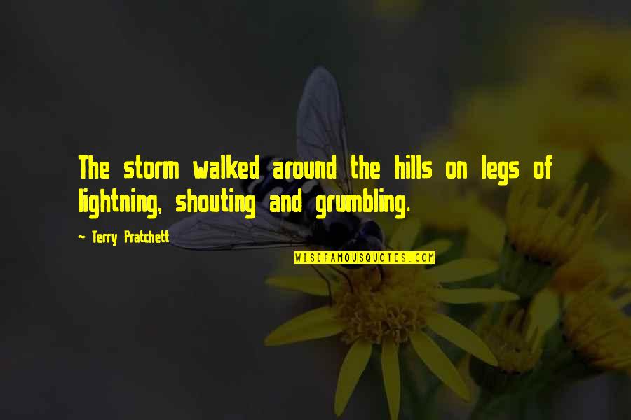 Itskovich Biscotti Quotes By Terry Pratchett: The storm walked around the hills on legs