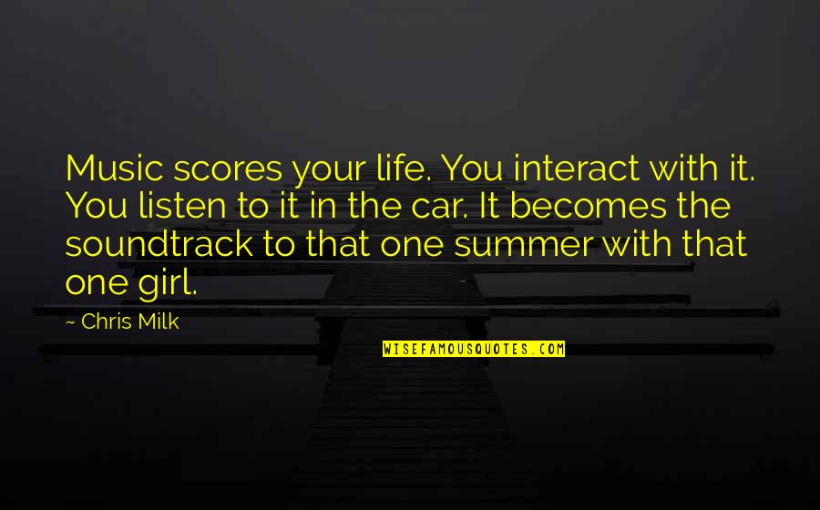 Itsown Quotes By Chris Milk: Music scores your life. You interact with it.