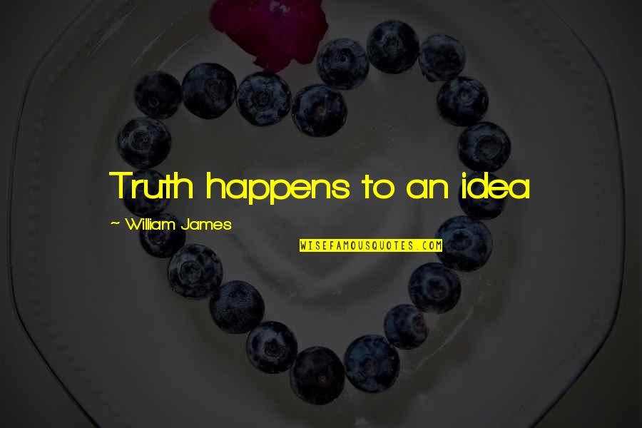 Itzu English Quotes By William James: Truth happens to an idea Itzu English Quotes By William James: Truth happens to an idea