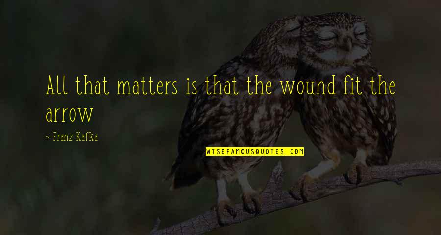 Iucounu Quotes By Franz Kafka: All that matters is that the wound fit