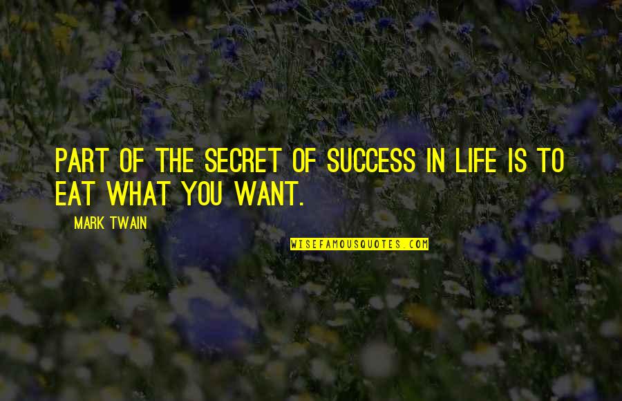 Iuindia Quotes By Mark Twain: Part of the secret of success in life