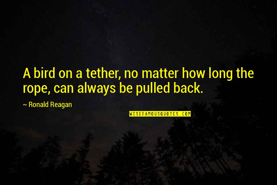 Iulia Vantur Quotes By Ronald Reagan: A bird on a tether, no matter how