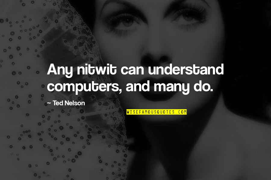 Ivanhoe Chivalry Quotes By Ted Nelson: Any nitwit can understand computers, and many do.