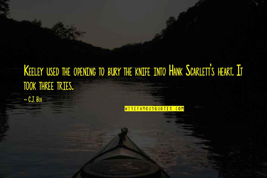 Ivano Redaelli Quotes By C.J. Box: Keeley used the opening to bury the knife
