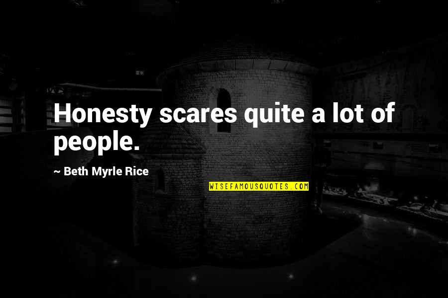 I've Been Beaten Down Quotes By Beth Myrle Rice: Honesty scares quite a lot of people.