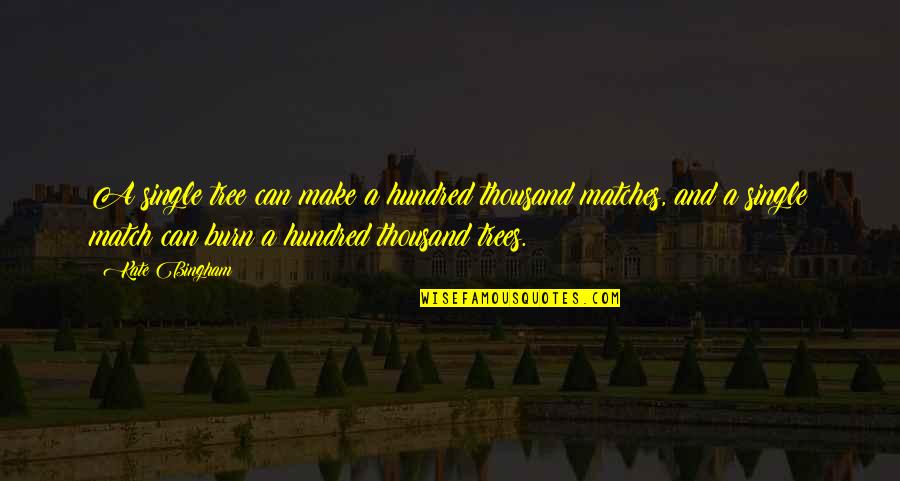 Ive Been Feeling Down Lately Quotes By Kate Bingham: A single tree can make a hundred thousand