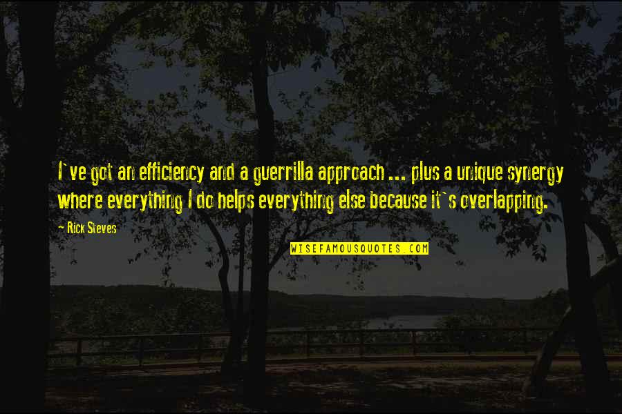 I've Got Everything Quotes By Rick Steves: I've got an efficiency and a guerrilla approach